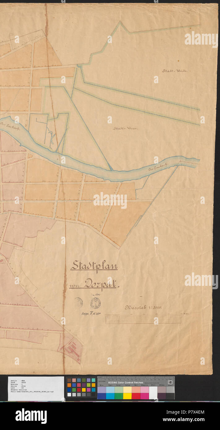 . Deutsch : Stadtplan von Dorpat . Anglais : un site d'Archives nationales estoniennes avec code de référence : EAA.2623.1.2044 ; 59 feuilles 2/2 EESTI Eesti Rahvusarhiivist Lähtekoodiga : Kaart : EAA.2623.1.2044 leht ; 59 2/2 . 1890 140 EAA2623 0010002044 00059 k2 Banque D'Images