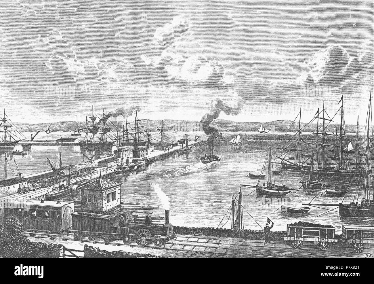 Anglais : Granton Harbour à son apogée (années 1860) . 18 novembre 2012, 12:38:22 175 Le port de Granton et Pier Banque D'Images