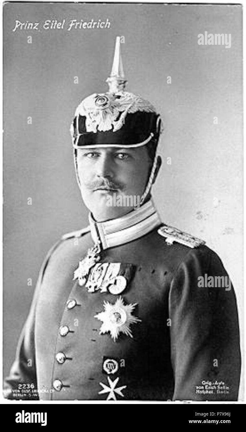 Prinz Eitel Friedrich von Preußen en uniforme du 1er Régiment prussien de protège-pieds . 1914 Eitelprussia 1431883-3 Banque D'Images