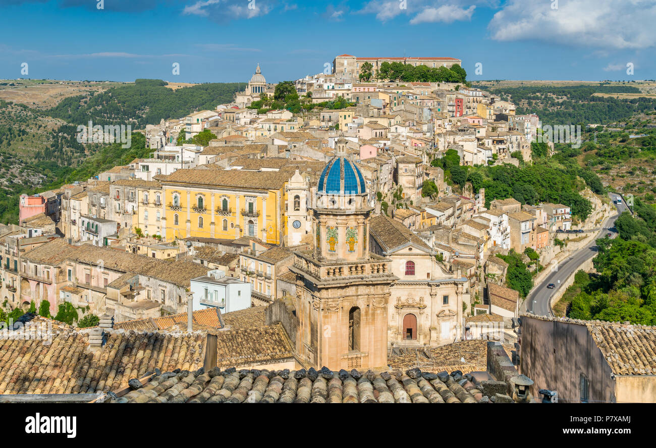 Ragusa, célèbre ville baroque en Sicile, Italie. Banque D'Images