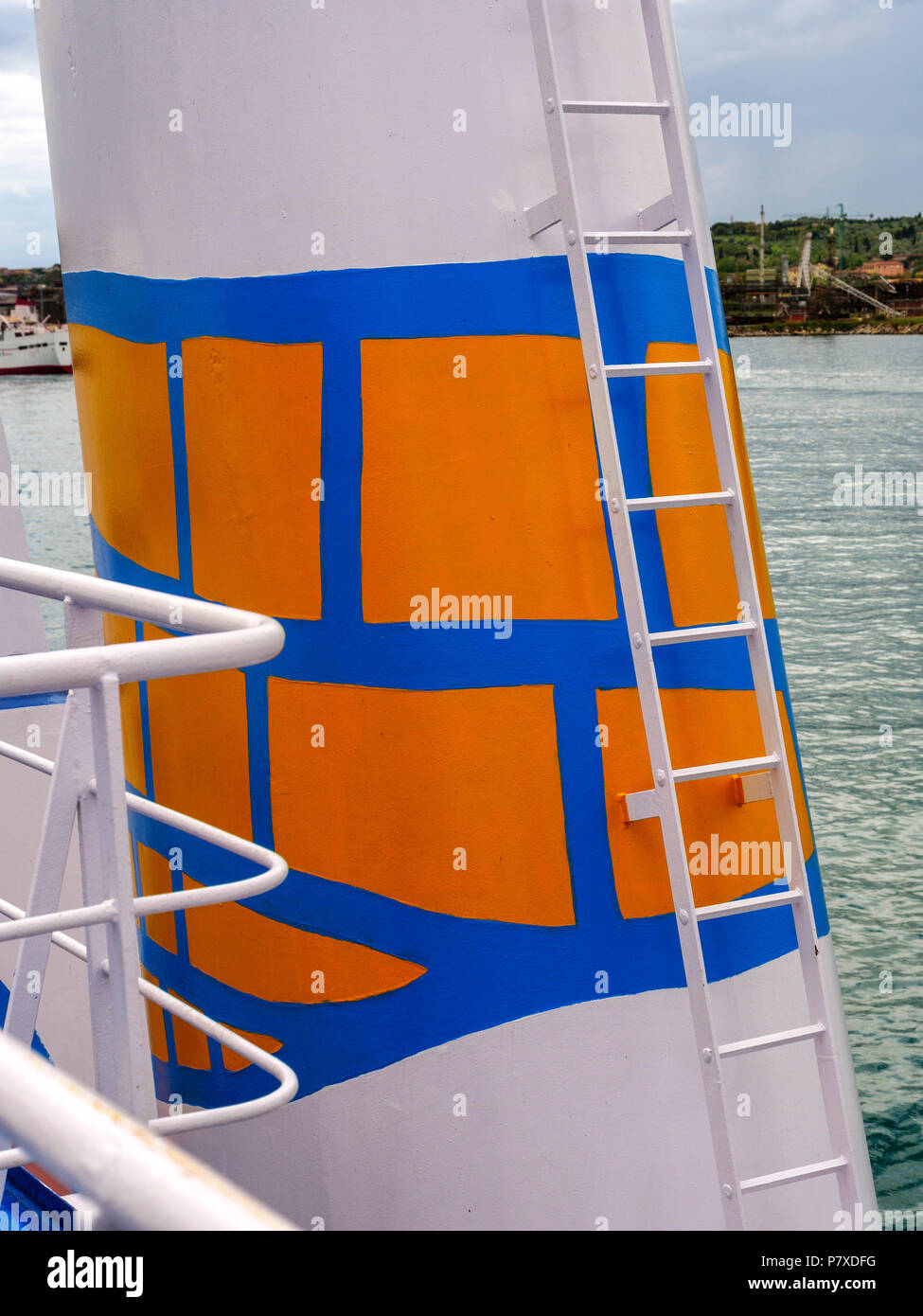 Moby Lines Ferry de Piombino à l'île d'Elbe, de la Région Toscane, province de Livourne, Italie, Europe Banque D'Images