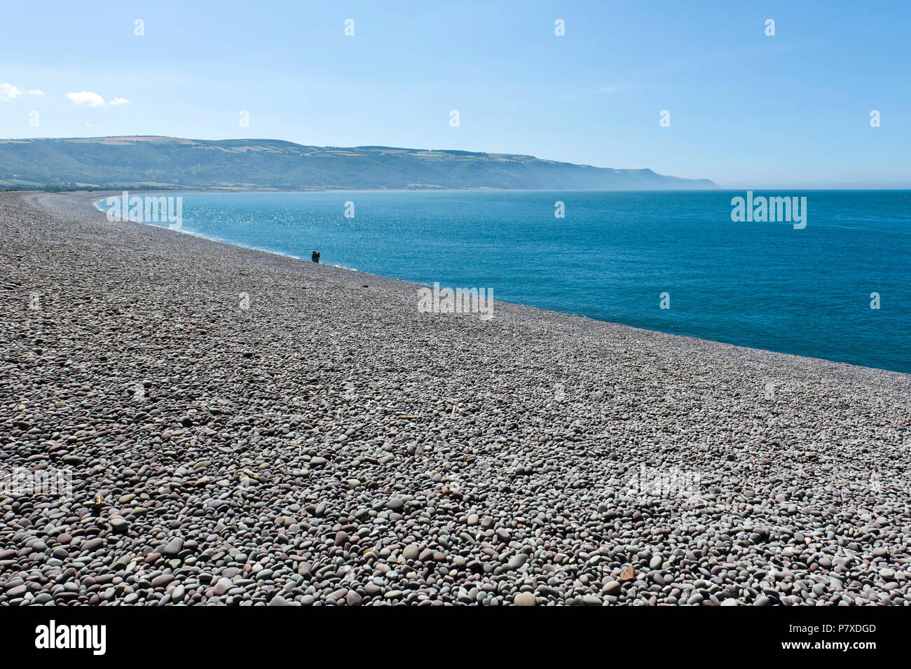 Bossington Beach, East Porlock Bay, Côte d'Exmoor, Somerset Banque D'Images