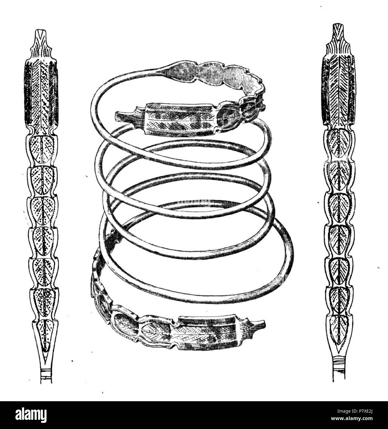 N/A. N/A 378 à tête de serpent en argent de Transylvanie (ancienne bracelet Dacia) Banque D'Images