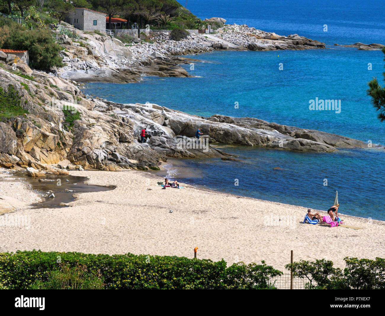 Plage de Secchetto, Elbe, la Région Toscane, province de Livourne, Italie, Europe Banque D'Images