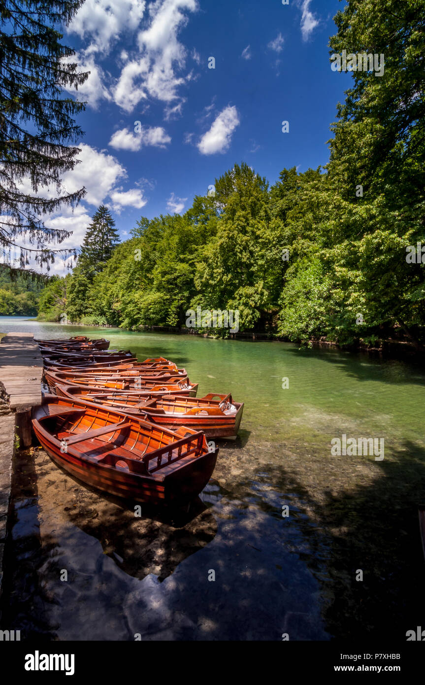 Photographié dans le parc national des Lacs de Plitvice en Croatie. Banque D'Images