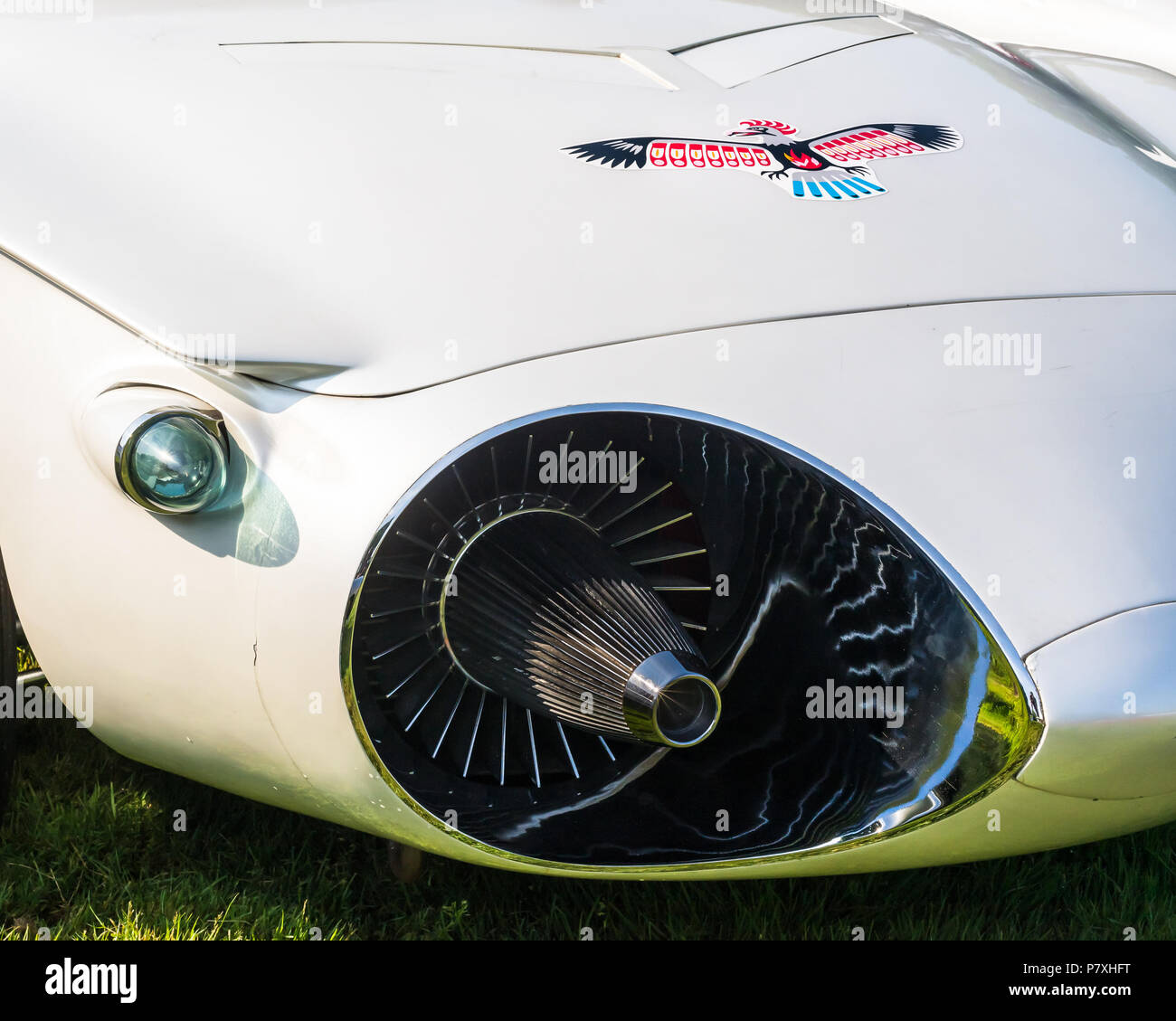 GROSSE POINTE SHORES, MI/USA - 17 juin 2018 : 1956 Pontiac Firebird II XP-43 Concept car l'apport au EyesOn Design show. Banque D'Images