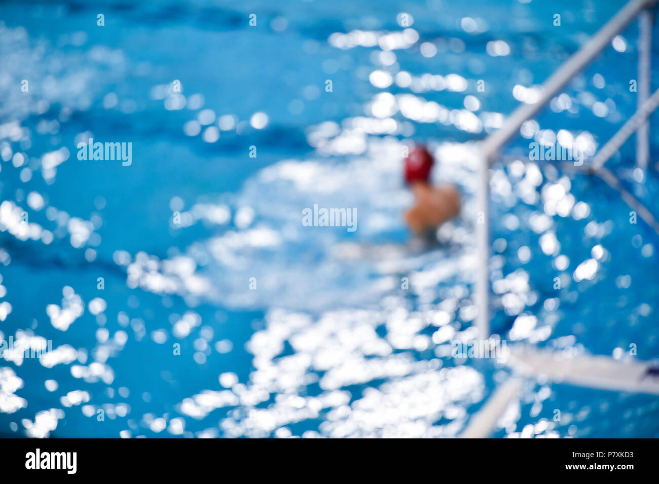 Une image d'un match de water-polo Banque D'Images