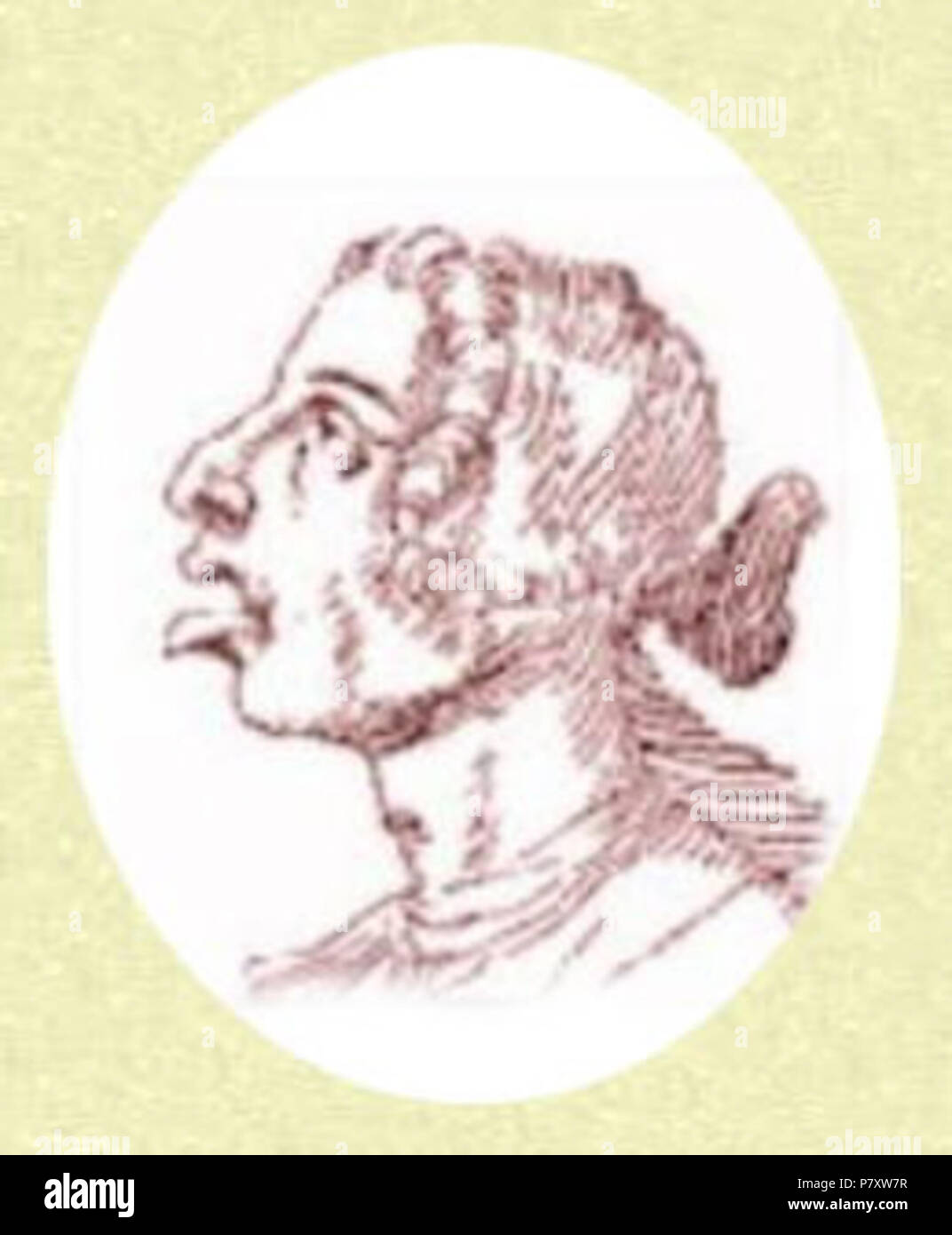 Eština : Gaetano Latilla. Anglais : Gaetano Latilla, dessin de Pier Leone Ghezzi. 166 Gaetano Latilla Banque D'Images