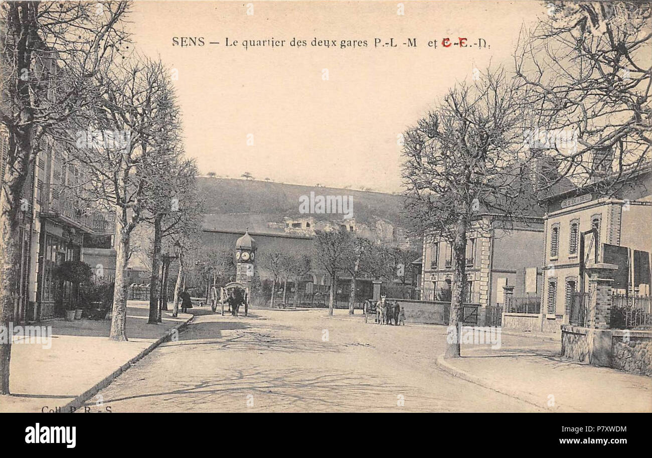 English : Gare des Chemins de fer départementaux à Sens, terminus de la ligne de sens à Égreville. 89100 Sens. 1 janvier 1939 167 Gare CFD de sens02 Banque D'Images