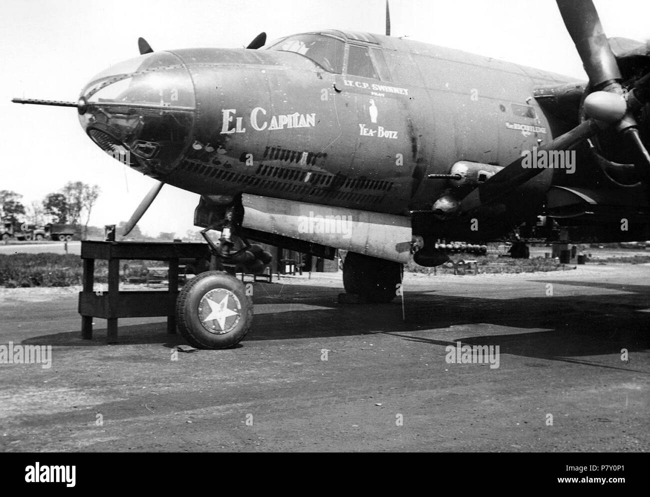 387e Groupe de bombardement - équipage de Martin B-26 Marauder El Capitan. Banque D'Images