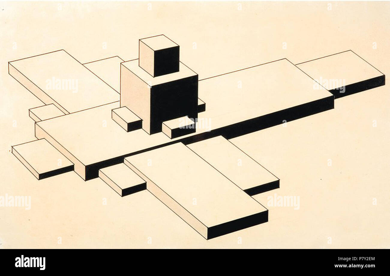 Architectural Design par Ilja Chashnik, 1926-1927 . Entre 1926 et 1927, la 202 Ilja Chashnik conception architecturale, 1926-1927 Banque D'Images