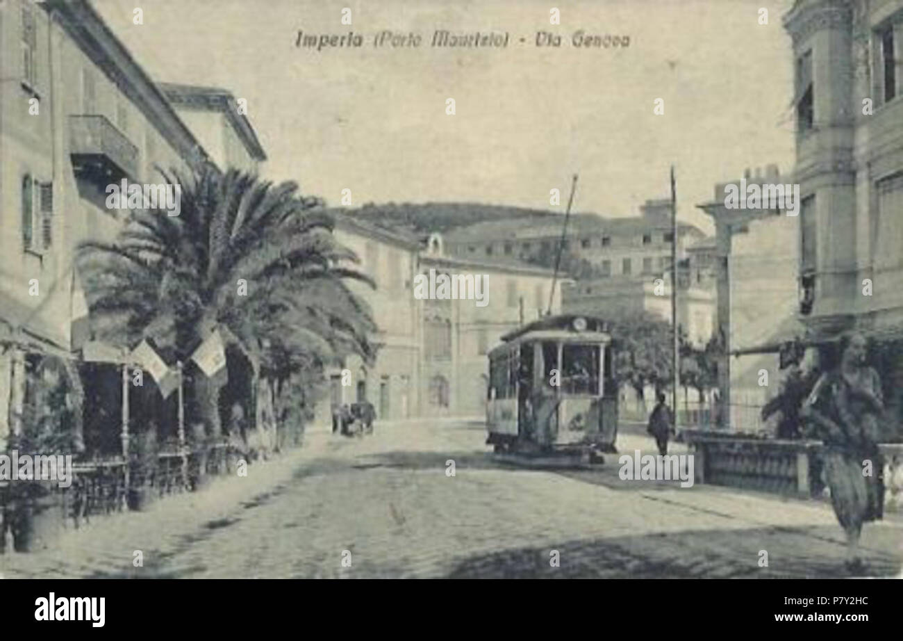 Porto Maurizio - Tram 203 Imperia - Via Genova Banque D'Images
