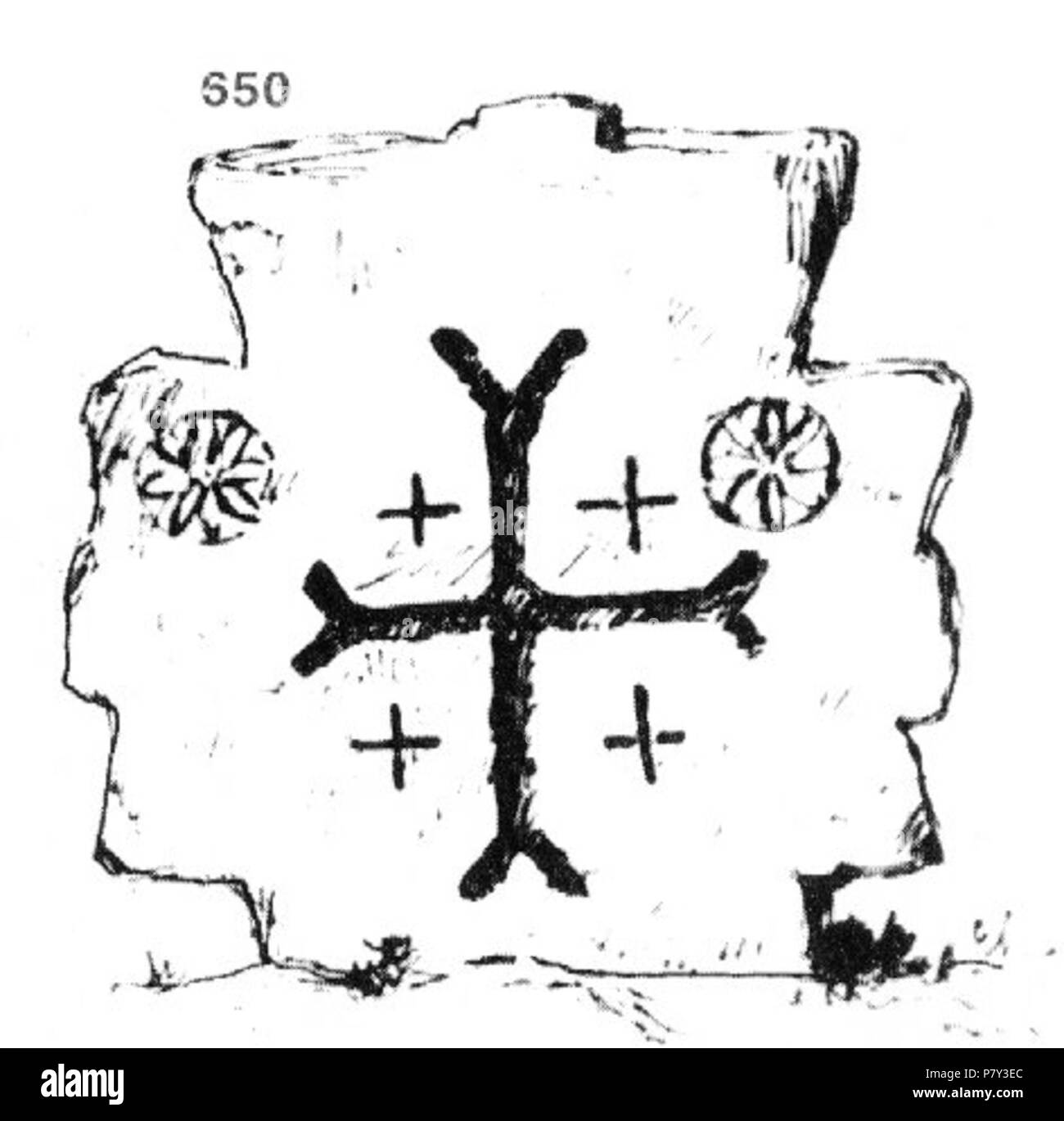 : 650. - , . , . ( ). . ( ) , . 1855 - 1863 .  : 33x28x5 . 22. IV. 1921 . (. 10, . 23.) . 22 avril 1921 209 Ivan Enchev-Vidyu 650 croix folklorique bulgare Banque D'Images