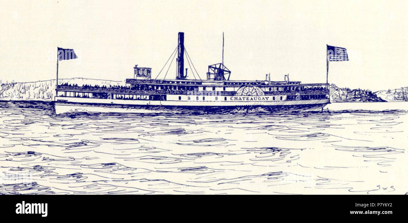 Anglais : Chateaugay, Lake Champlain sidewheel cuiseur vapeur. 1895 ou  avant 89 Chateaugay (vapeur) 01 Photo Stock - Alamy
