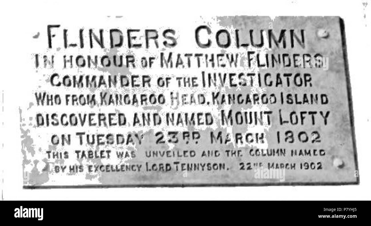 C'est le mémorial affiché à la page 115 dans la vie de Matthew Flinders par Ernest Scott. L'image a subi une rotation de 90° dans le sens horaire à partir de l'original. 12 mars 2010, 18:20 (UTC). Imprimé en édition 1914. 299 Page 115 memorial (La Vie de Matthew Flinders) Banque D'Images