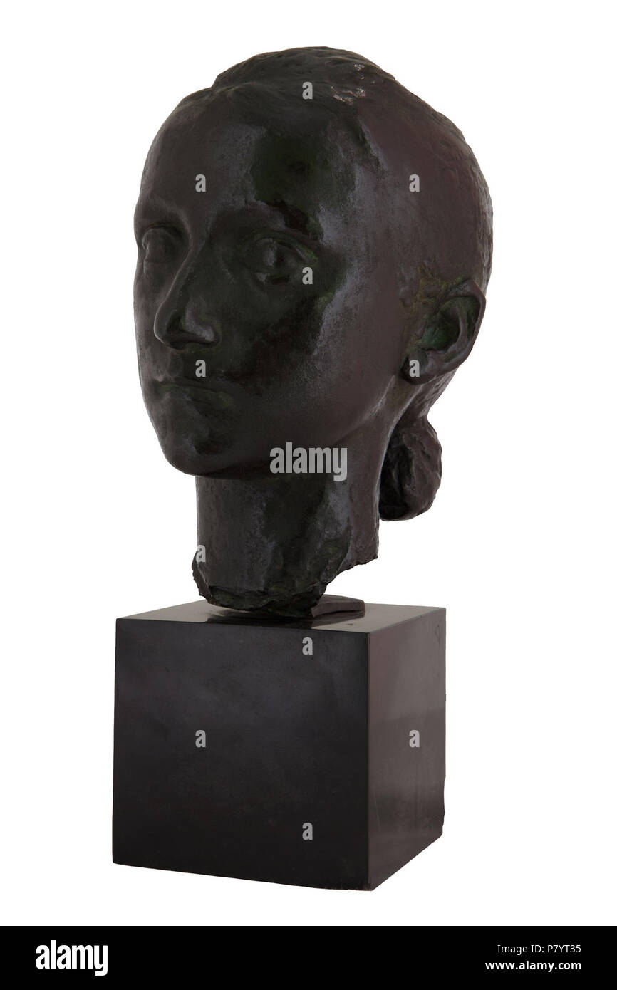 Español : Charles Despiau, La petite fille des Landes (Landes de La Niña). Siglo XIX. 26 x 17 x 21 cm, modelado y vaciado de bronce. Inv. 3597. 13 juin 2015 238 La petite fille des Landes - Charles Despiau Banque D'Images