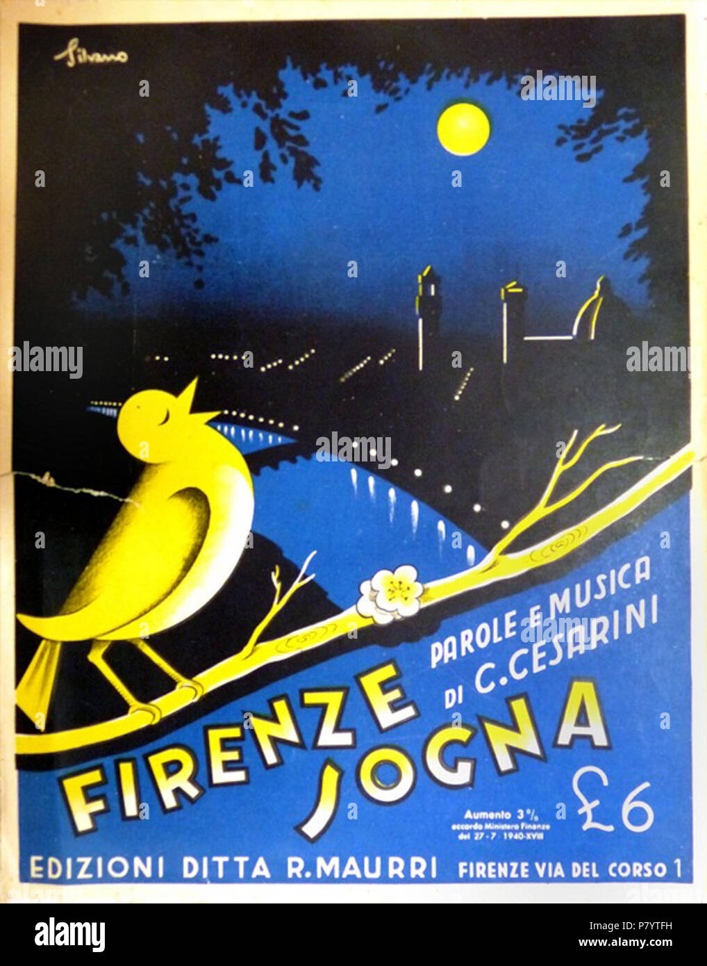 . Italiano : Ditta R. Maurri, copertina dello spartito musicale di Cesare Cesarini, 1941 (comme Ragusa, Modica, SAS Biblioteca Moncada ) . Italiano : C. Cesarini, Sogna Firenze, copertina dello spartito musicale, Firenze, Edizioni Ditta R. Maurri, 1941 (comme Ragusa, Modica, SAS Biblioteca Moncada, s.n.) . 1941134 Ditta R. Maurri, copertina dello spartito musicale di Cesare Cesarini, 1941 - san SAN dl IMG-00001411 Banque D'Images