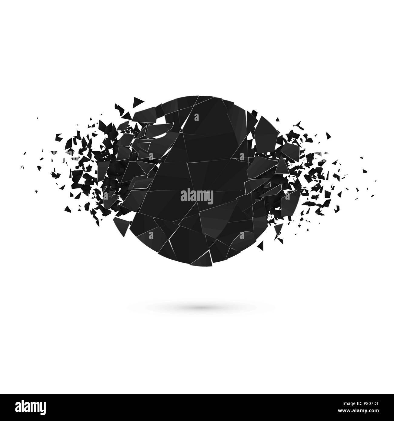 Creative géométrique des bannières avec espace pour texte. Abstract explosion de forme ronde noire. Vector illustration isolé sur fond blanc Illustration de Vecteur