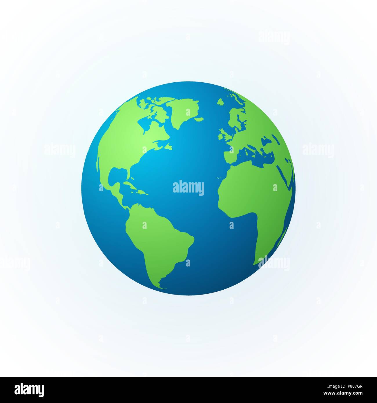 Terre sous forme d'un globe. Planète Terre icône. Couleur détaillée carte du monde. Vector illustration isolé sur fond blanc Illustration de Vecteur