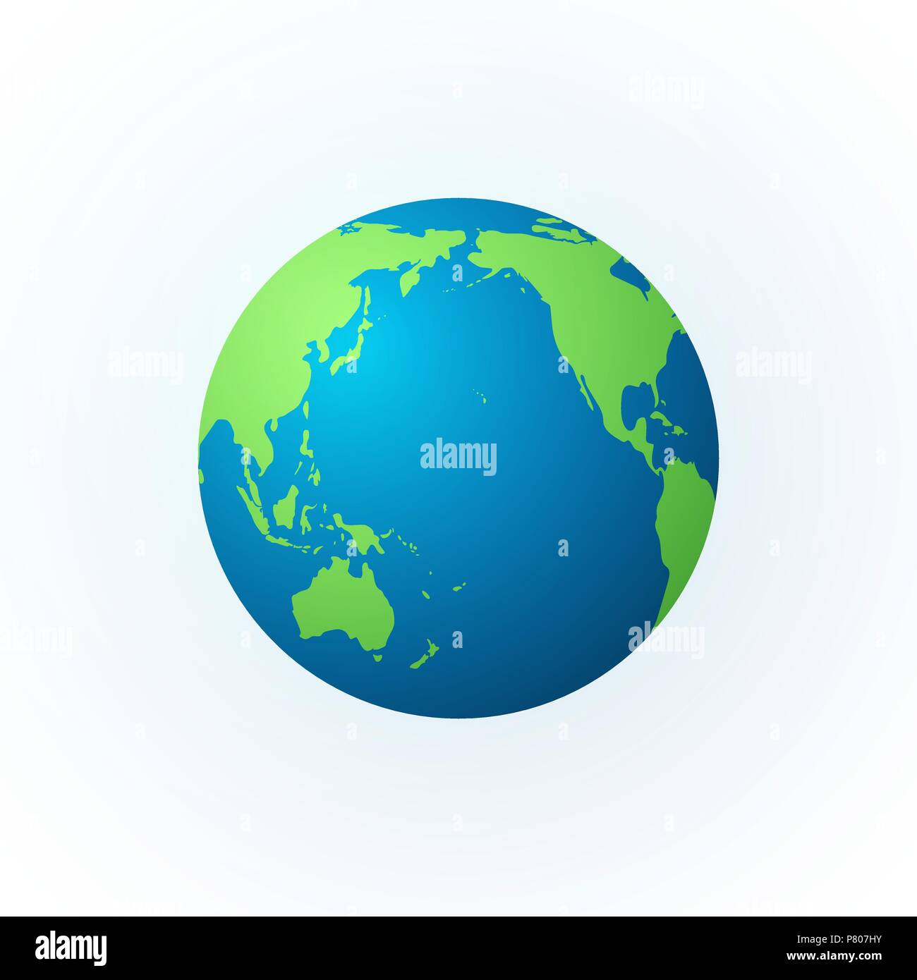 Terre sous forme d'un globe. Planète Terre icône. Carte du monde de couleur. Vector illustration isolé sur fond blanc Illustration de Vecteur