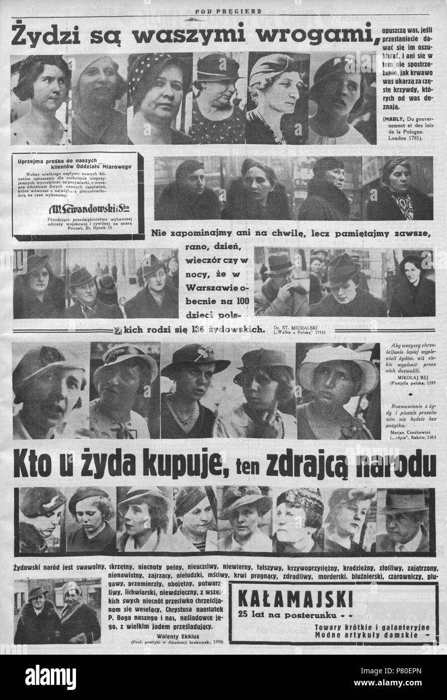 Pod 316 Pręgierz, 1937 r. Żyda kupuje u kto, 10 zdrajcą narodu Banque D'Images