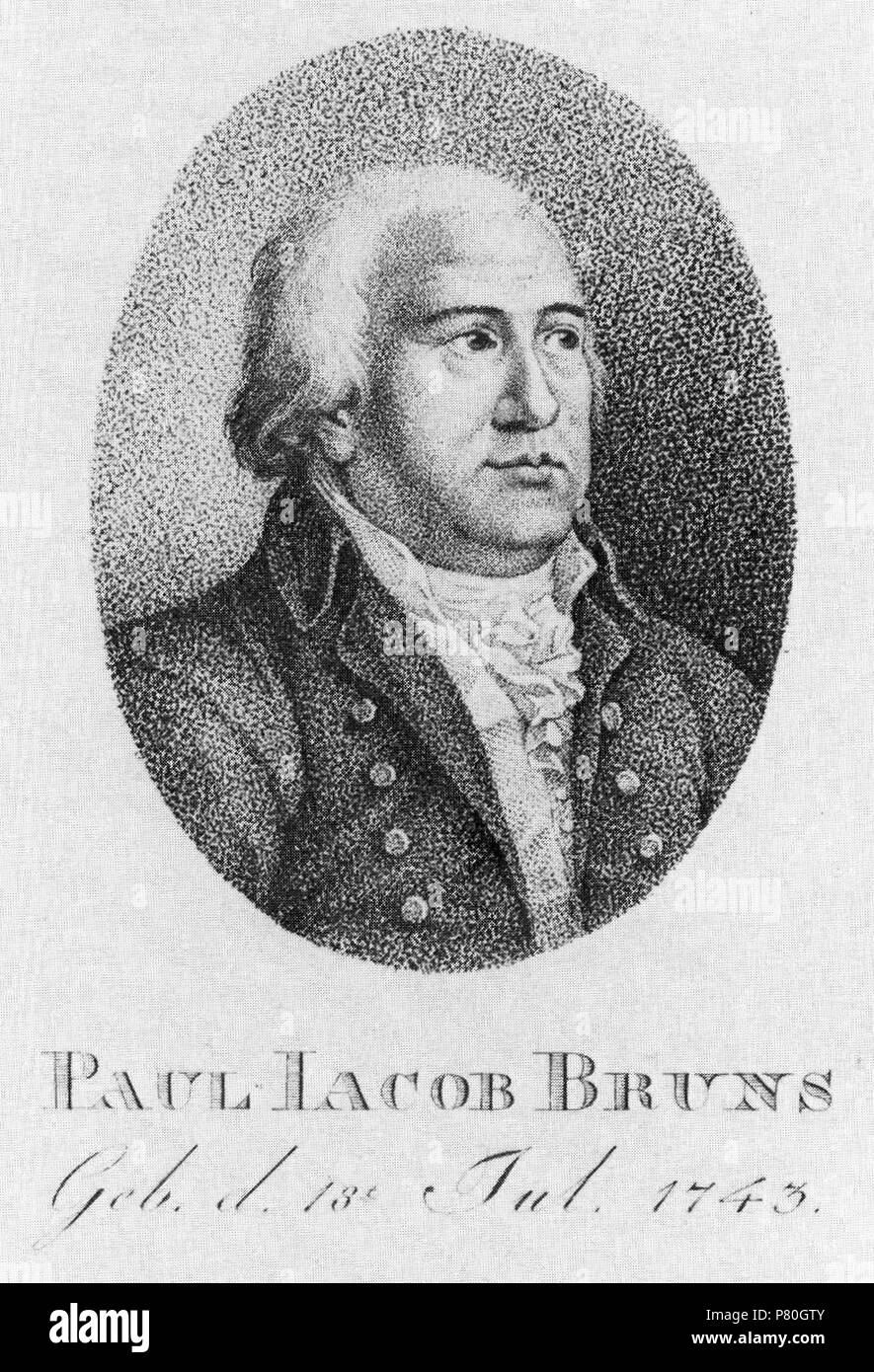 Deutsch : Paul Jakob Bruns (1743-1814), un professeur de l'Université de Helmstedt. Definitiv Original weit vor 1900 / Scann vom Januar 2010 306 Paul Jakob Bruns Banque D'Images