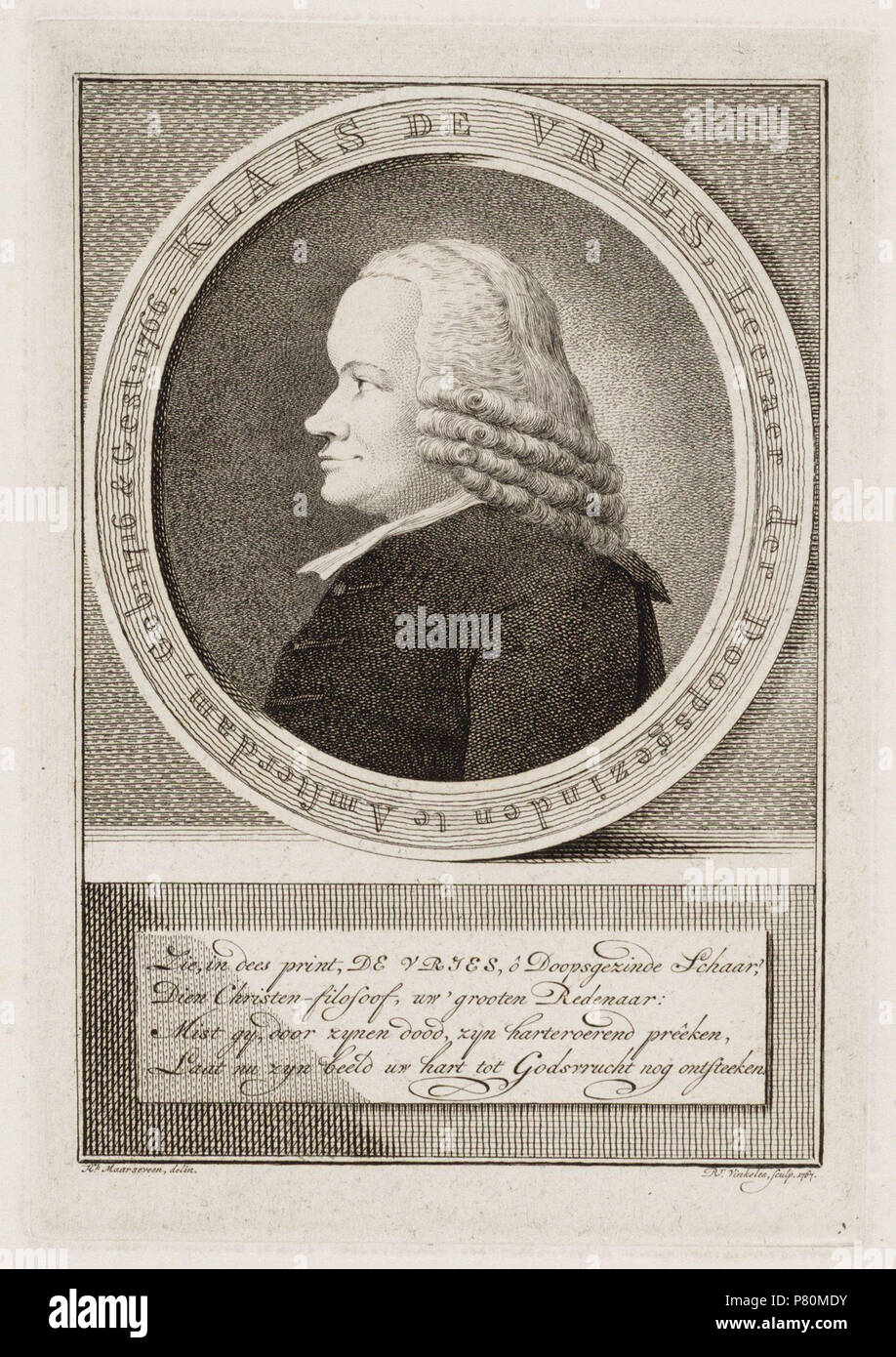 Nederlands : Beschrijving Klaas de Vries (1716-1766) der Leraar Doopsgezinden Documenttype prent Vervaardiger Vinkeles Reinier, R. (1741-1816) ; Maarseveen, Hendrik van Collectie Collectie 1767 Datering Inventarissen Atlas Dreesmann http://archief.amsterdam/archief/10094 Afbeeldingsbestand 010094007876 . 1767328 Reinier Vinkeles, Afb 010094007876 Banque D'Images