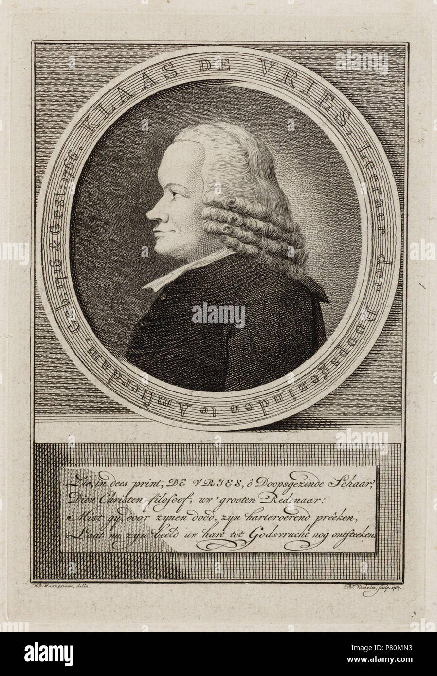 Nederlands : Beschrijving Klaas de Vries (1716-1766) Doopsgezind predikant te Haarlem en Amsterdam. Afmetingen : 143 x 99 mm. Documenttype prent Vervaardiger Maarseveen, Hendrik van Vinkeles Reinier, R. (1741-1816) ; Collectie Collectie Stadsarchief Amsterdam : tekeningen en http://archief.amsterdam/archief/10097/010097009427 Afbeeldingsbestand prenten Inventarissen 010097009427 . Avant 1816 329 Reinier Vinkeles, Afb 010097009427 Banque D'Images