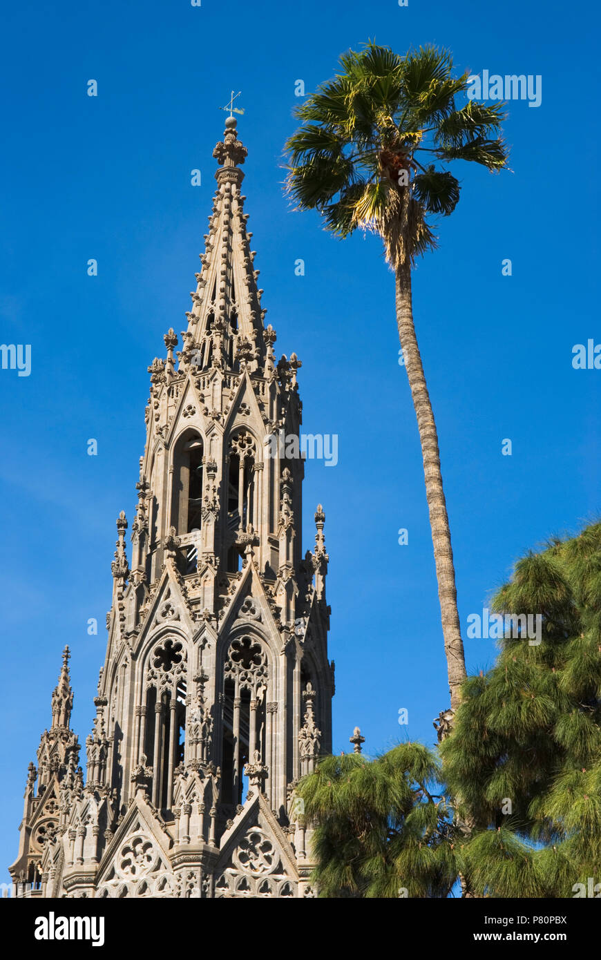 L'atmosphère néogothique Catedral de San Juan en Arucas Banque D'Images