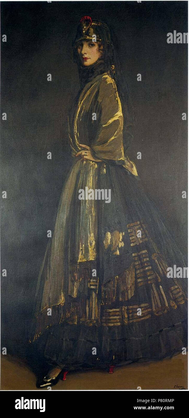 Anglais : Hazel-en-noir-et-or . vers 1920 347 Sir-John-Lavery-Hazel-en-noir-et-or Banque D'Images