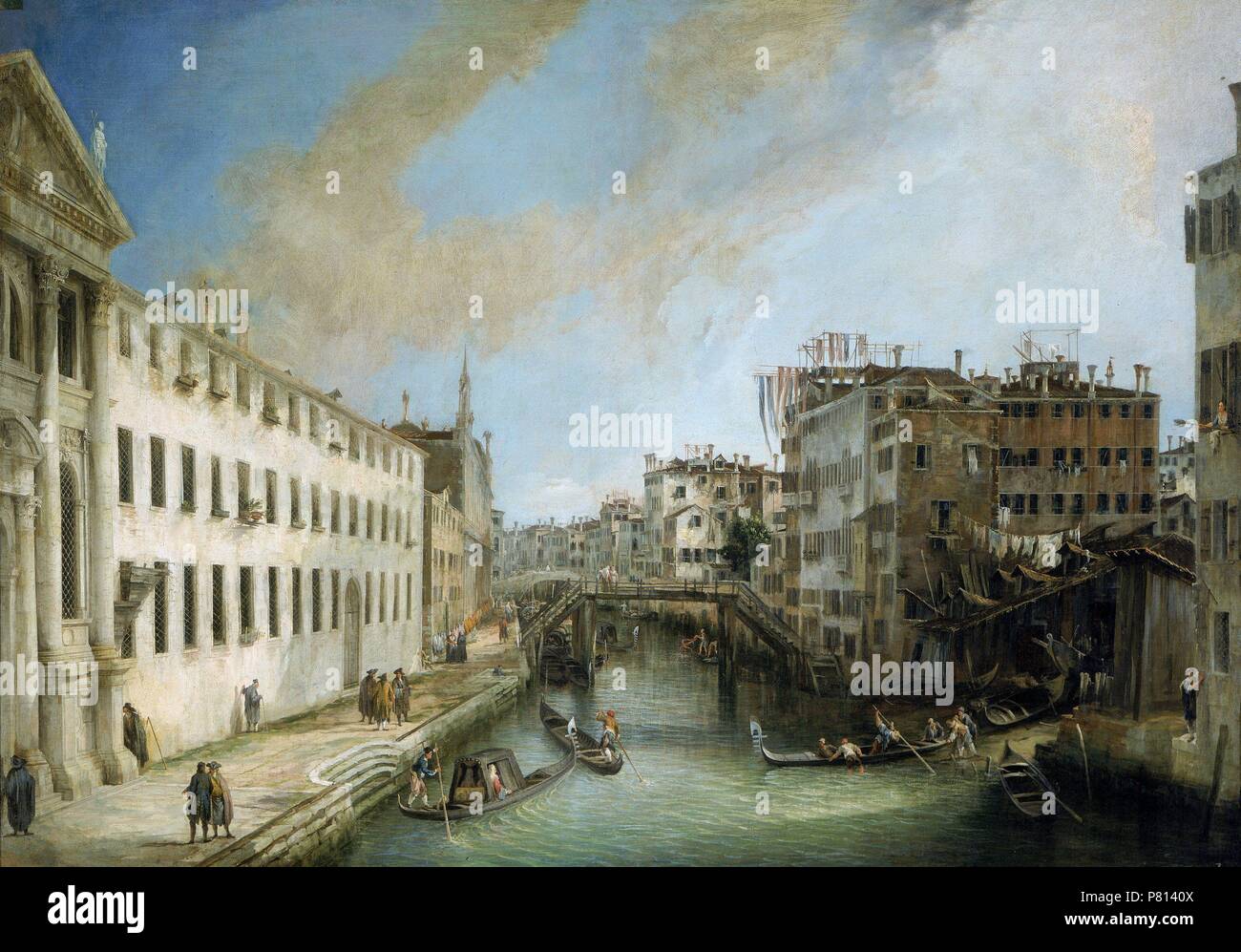 Rio dei Libreri près, 1723-24. Musée : C'REZZONICO (Museo de la Quercia Veneciano), VENECIA. Banque D'Images