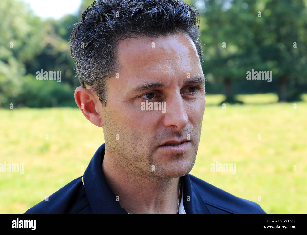 Les données de la dimension de l'équipe Ryder Doug principal avant le début de la phase 2 du Tour de France en Mouilleron-Saint-Germain. ASSOCIATION DE PRESSE Photo. Photo Date : Dimanche 8 juillet 2018. Voir PA histoire Tour à vélo. Crédit photo doit se lire : Ian Parker/PA Wire. RESTRICTIONS : usage éditorial uniquement, pas d'utilisation commerciale sans autorisation préalable Banque D'Images