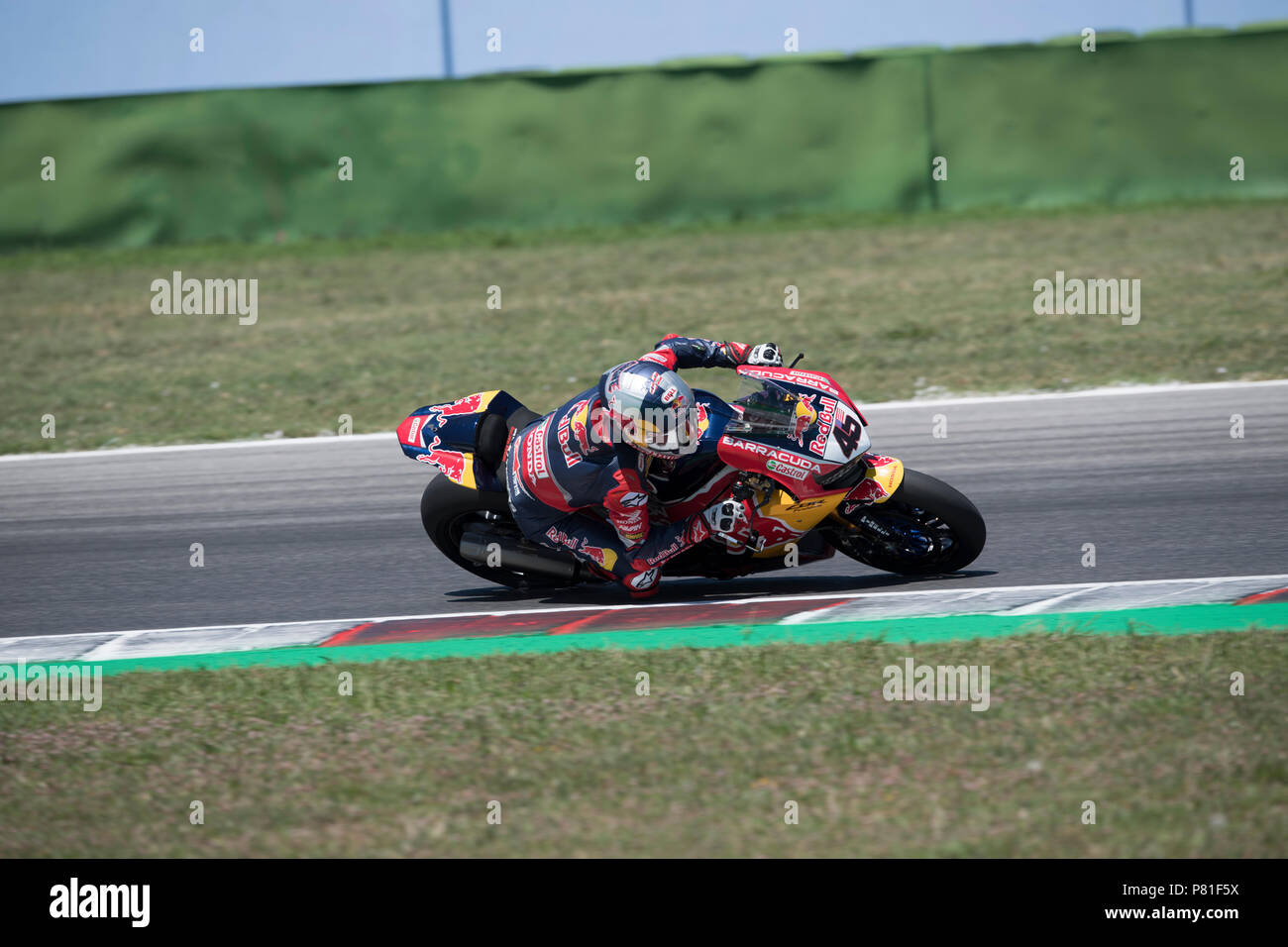 Misano, Italie. 07Th Juillet, 2018. 45 Jake Gagne (3) USA Honda CBR1000RR Honda Red Bull World Superbike durant la Motul Championnat FIM Superbike Superpole ronde italienne - course pendant la WORLD SUPERBIKES - PIRELLI Circuit Riviera di Rimini, ronde 6 - 8 juillet 2018 à Misano, en Italie. Crédit : Fabio Averna/Pacific Press/Alamy Live News Banque D'Images