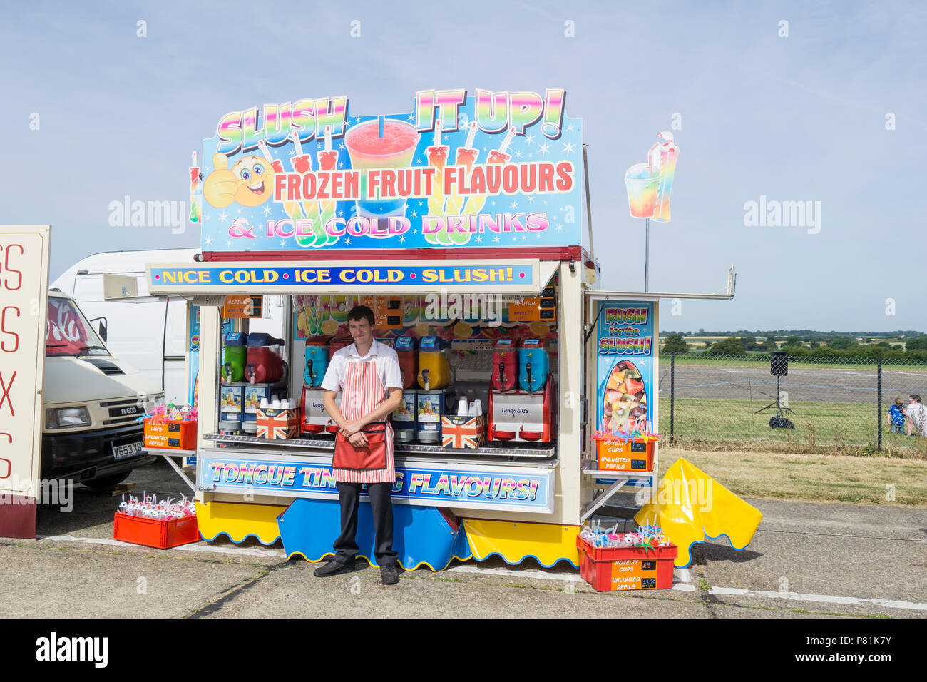 Vendeur de boissons froides dans les escadres et les roues Banque D'Images