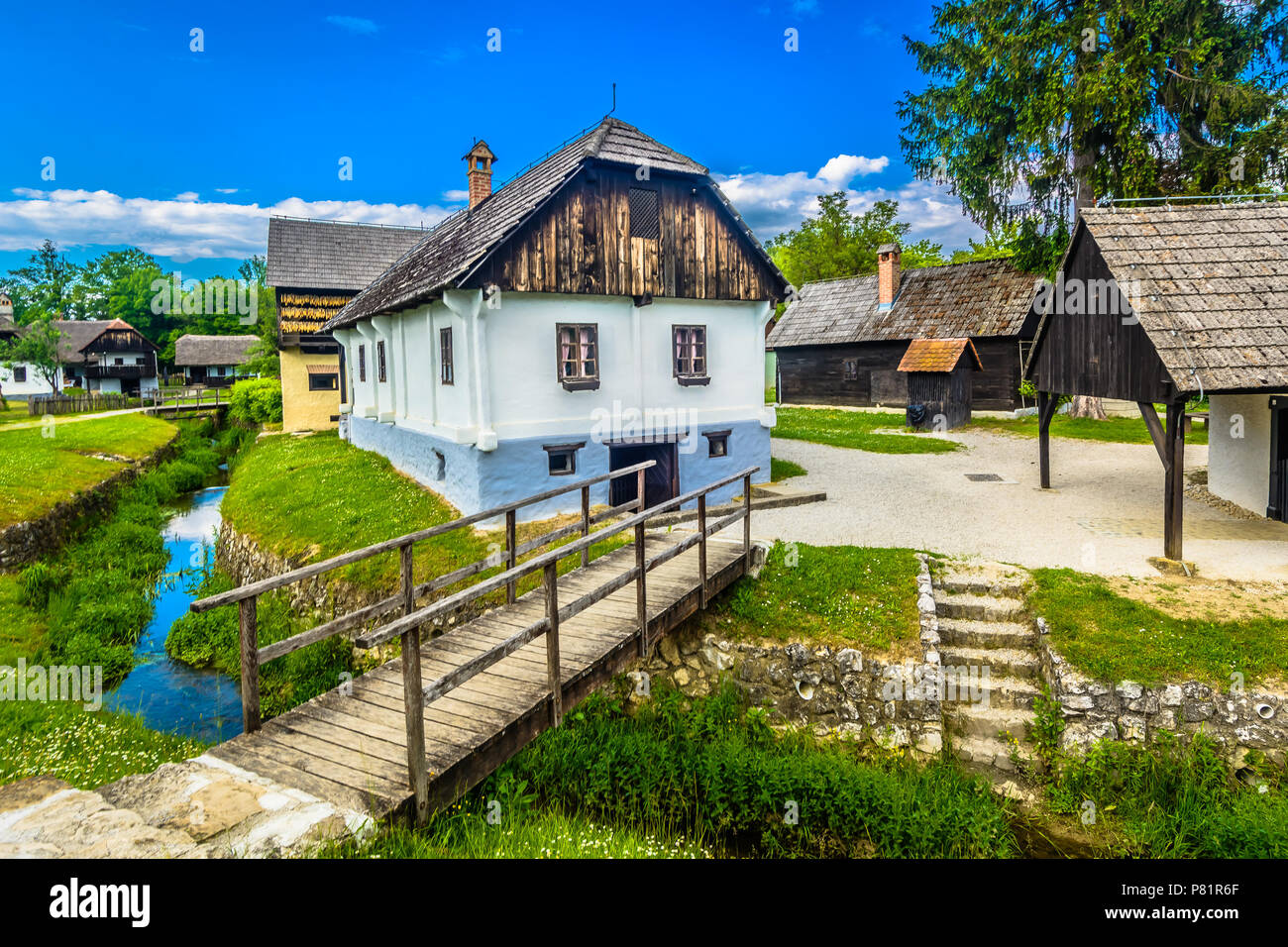 Vue panoramique à en place historique Kumrovec, lieu de naissance de Josip Broz Tito. Banque D'Images