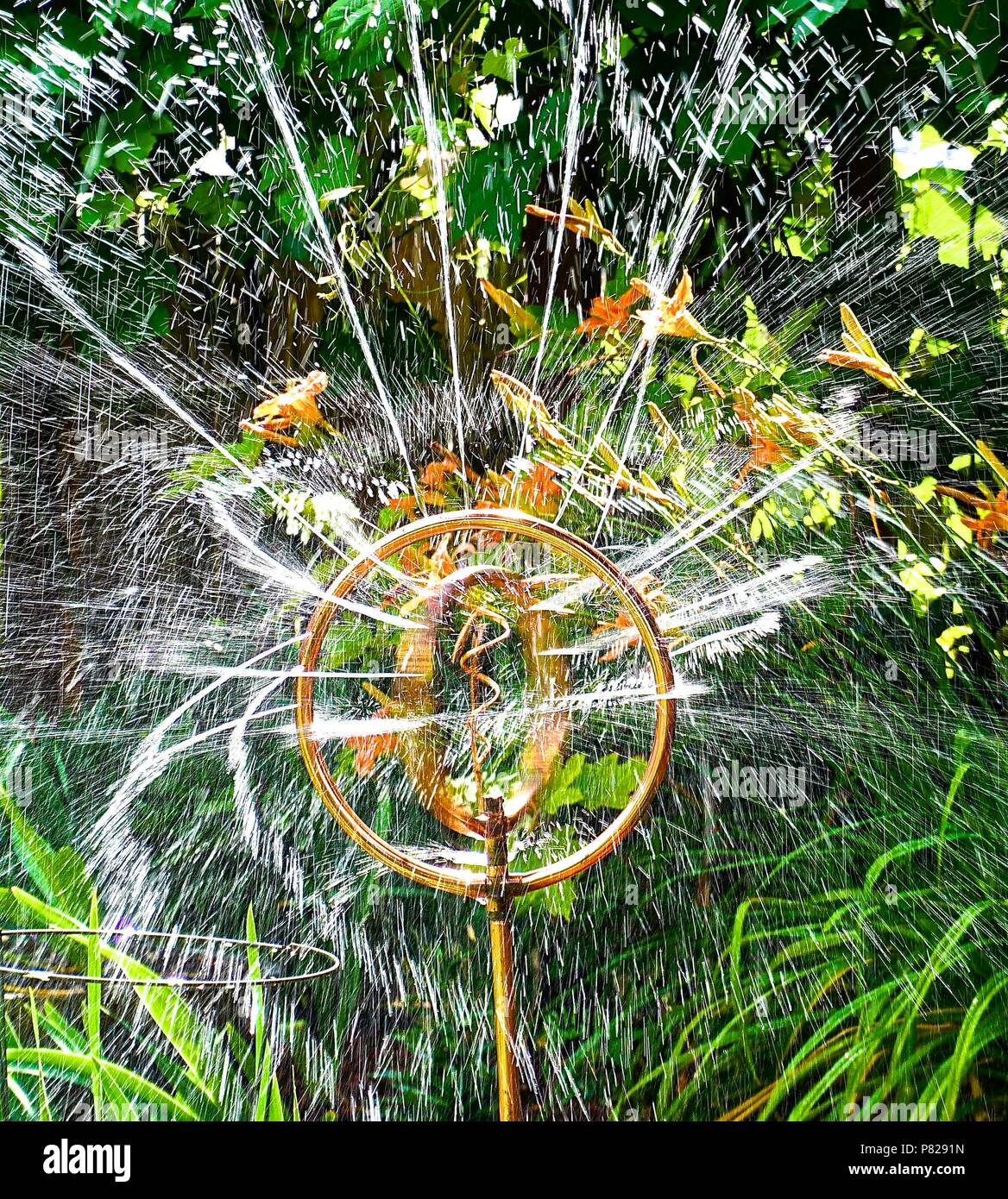 Tour de water Sprinkler Banque D'Images