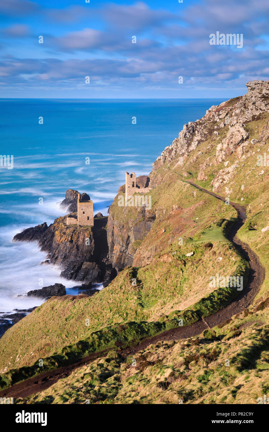 Les mines de la Couronne à Botallack à Cornwall. Banque D'Images