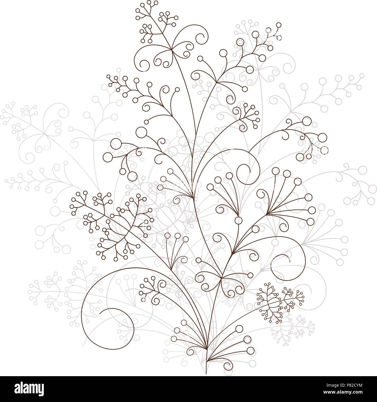 Vector flower design, herbacé ornament Illustration de Vecteur