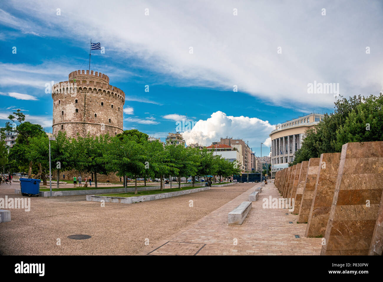 La Tour Blanche de la ville de Thessalonique, Grèce Banque D'Images