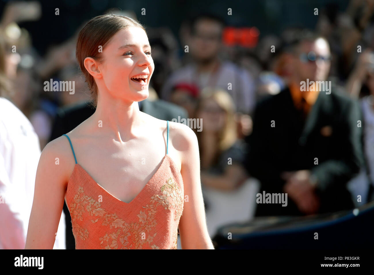 THOMASIN actrice MCKENZIE de la Nouvelle-Zélande arrive à la cérémonie de clôture du 53e Festival International du Film de Karlovy Vary (KVIFF) à l'Hôtel Thermal, Karlovy Vary, République tchèque le 7 juillet 2018. (Photo/CTK Katerina Sulova) Banque D'Images