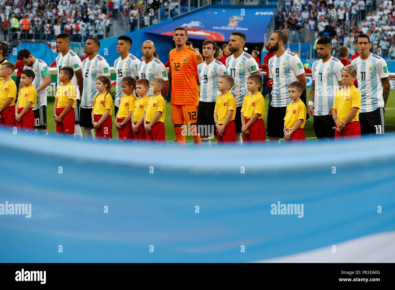 Saint Petersburg, Russie. 26 Juin, 2018. Groupe de l'équipe argentine (ARG) Football/soccer : la Russie Coupe du Monde 2018 match entre le Nigéria 1-2 l'Argentine à la Saint Petersbourg Stadium à Saint Petersburg, Russie . Credit : Mutsu KAWAMORI/AFLO/Alamy Live News Banque D'Images