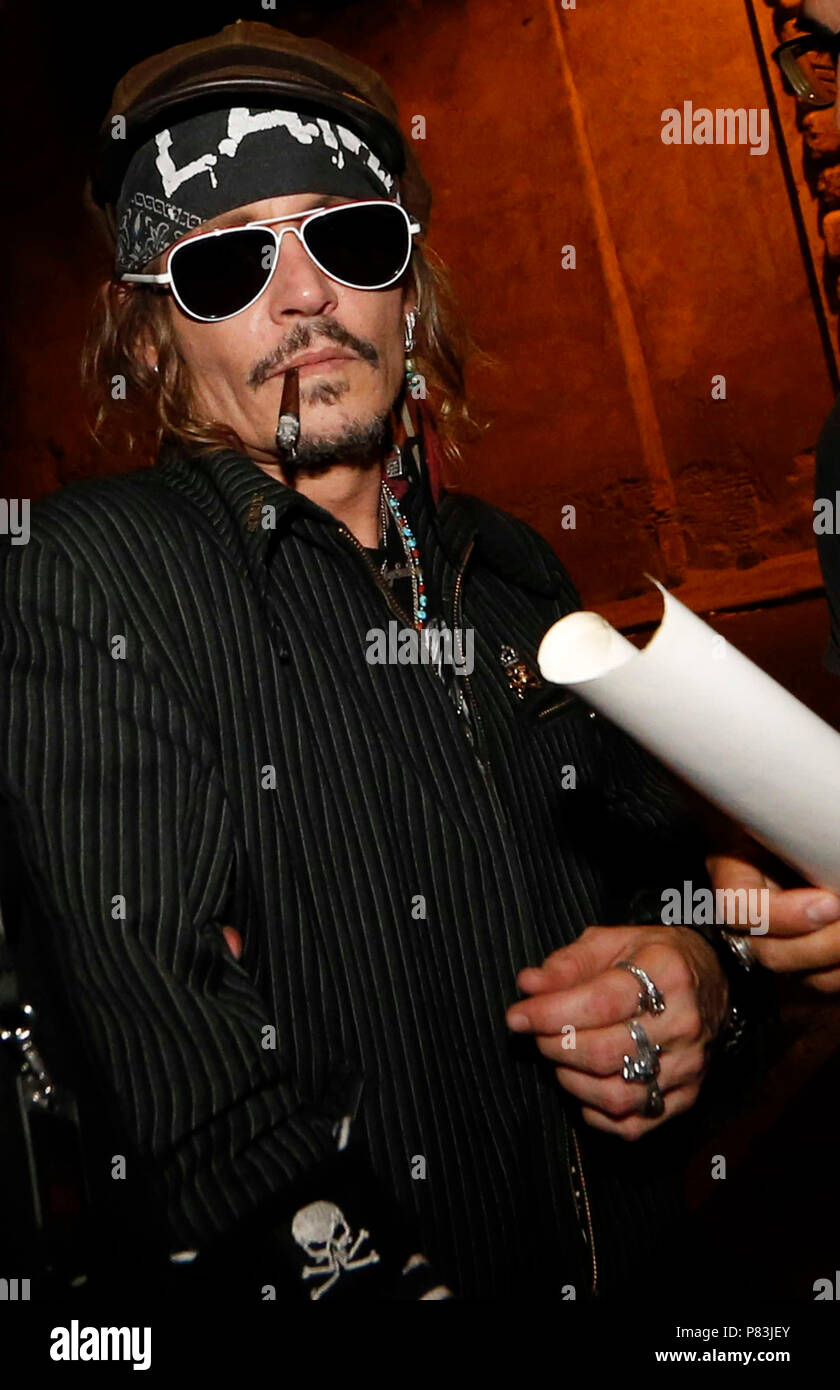 Rome, Italie. 9e juillet 2018. JOHNNY DEEP TOUS Hôtel EDEN *** NO WEB *** *** PAS DE SERVICE QUOTIDIEN indépendant Crédit : Photo Agency Srl/Alamy Live News Banque D'Images