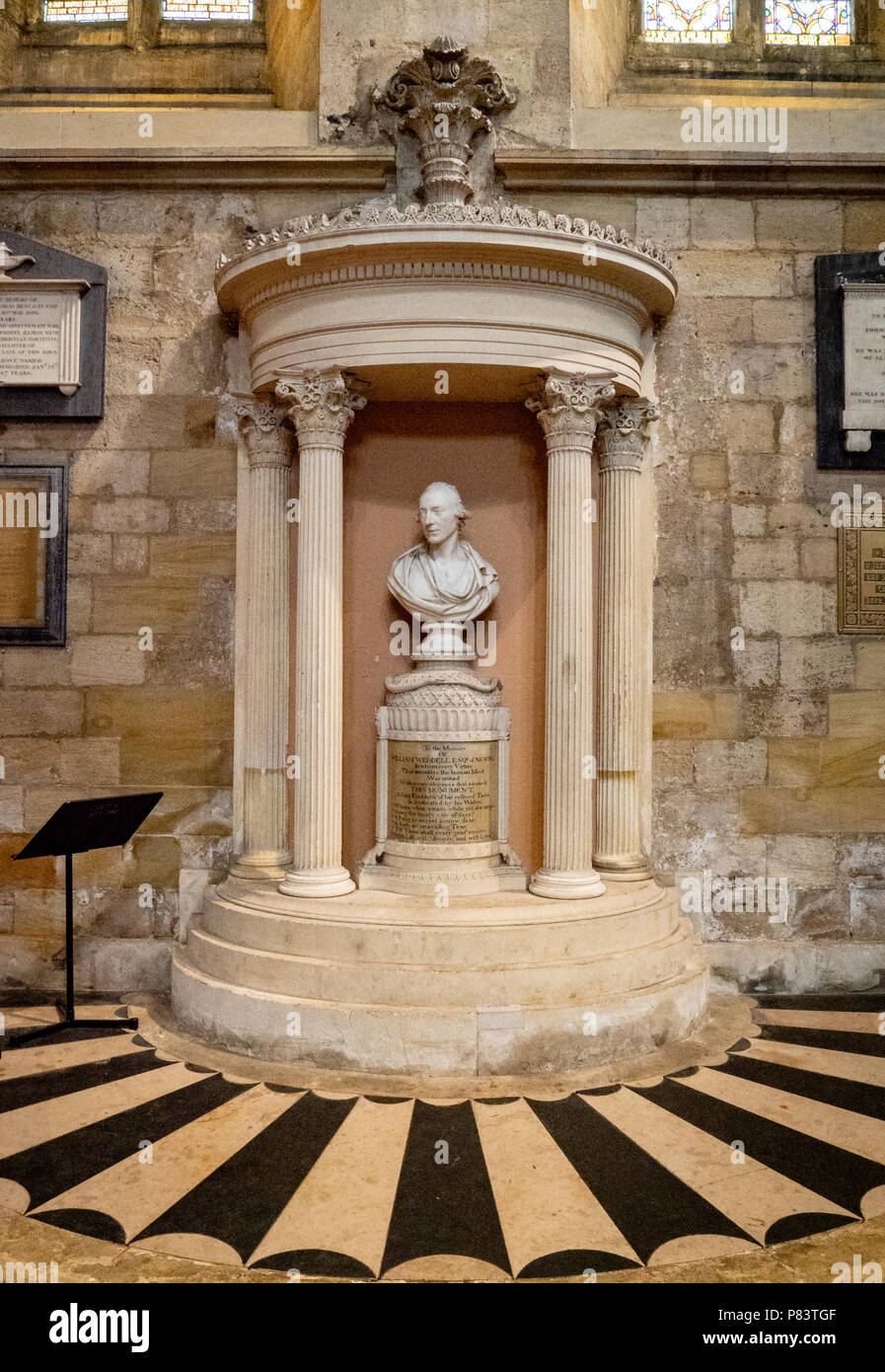 Mémorial de Weddell somptueux de Newby Hall William Yorkshire propriétaire politicien et collectionneur d'antiquités à Ripon cathédrale UK Banque D'Images