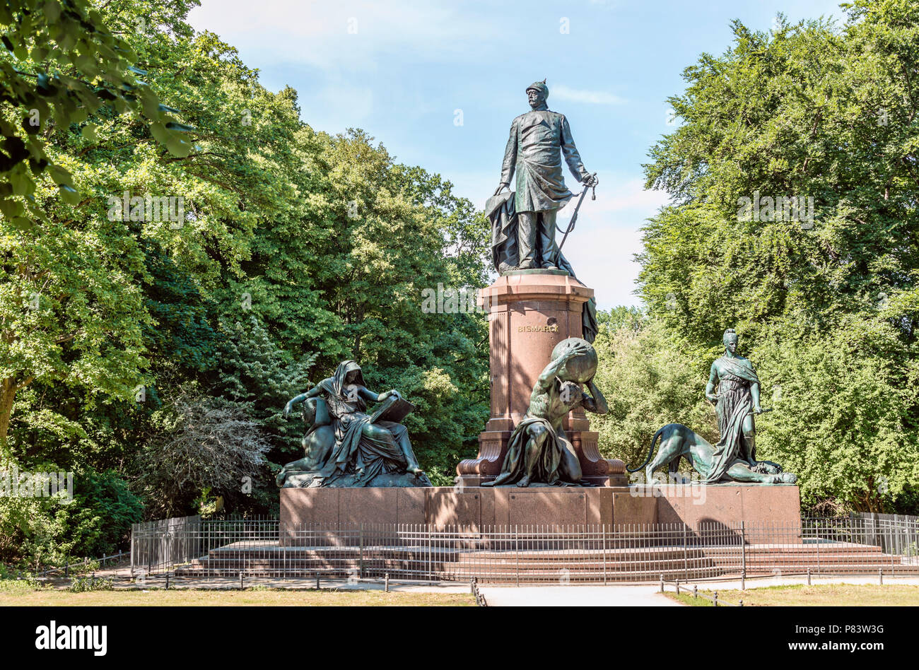 Bismark Memorial à Berlin Tiergarten Park, Allemagne Banque D'Images