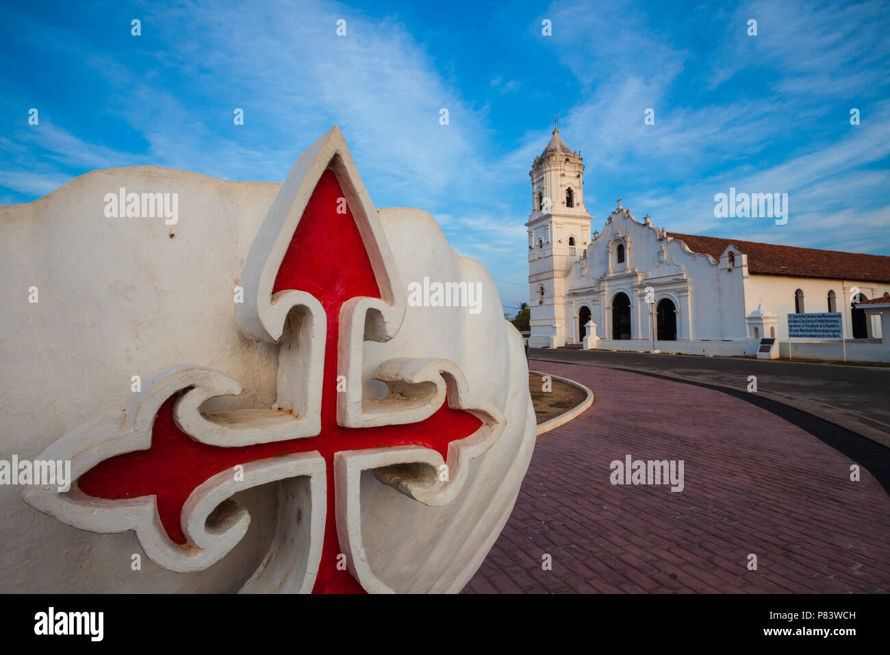 La belle église catholique dans le village de Nata, province de Cocle, République du Panama. Banque D'Images