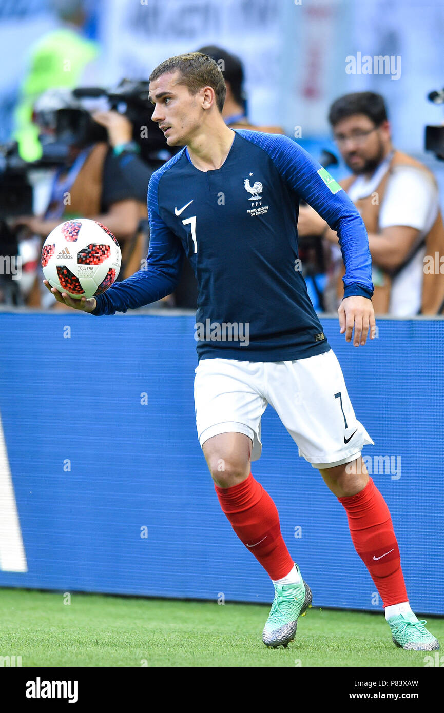 Antoine Griezmann de France pendant la Coupe du Monde FIFA 2018 Russie ronde de 16 match entre la France et l'Argentine à Kazan Arena le 30 juin 2018 à Kazan, Russie. (Photo de Lukasz Laskowski/PressFocus/MO Media) Banque D'Images