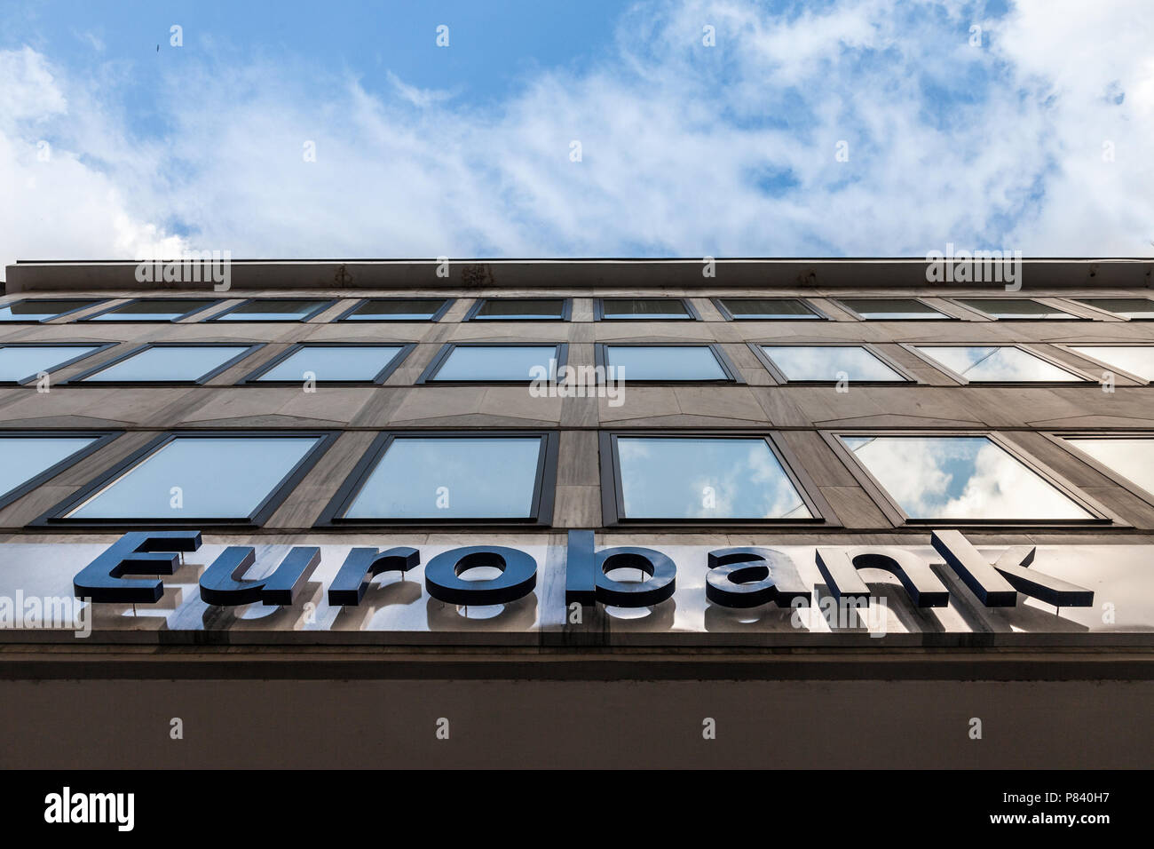 BELGRADE, SERBIE - Juillet 8, 2018 : l'Eurobank EFG Serbie's bureau principal dans le centre de Belgrade. L'Eurobank est la 3ème banque mondiale, la Grèce et l'une des principales banques Banque D'Images