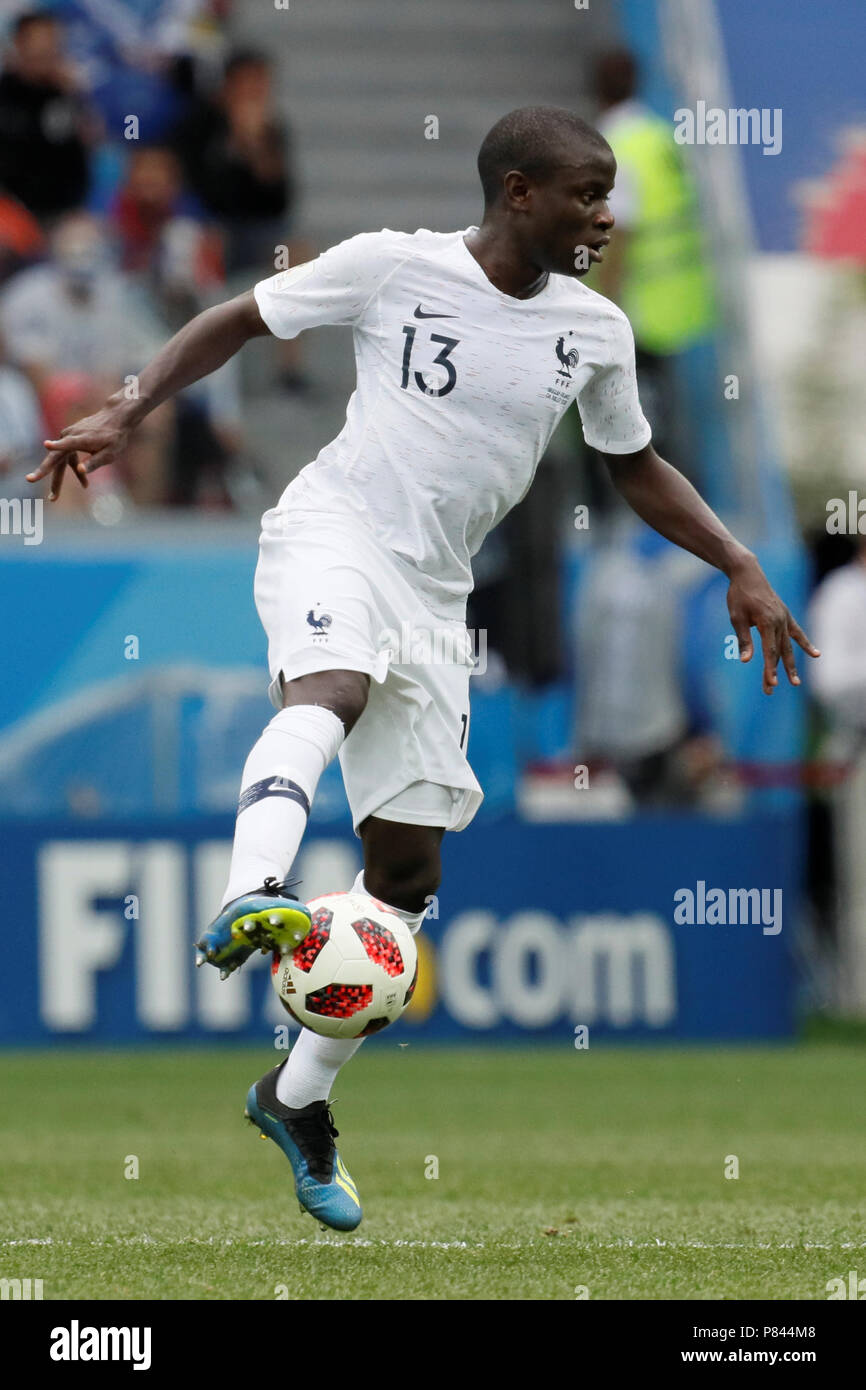 NIZHNY NOVGOROD, RUSSIE - 6 juillet : Ngolo Kante de France équipe nationale au cours de la Coupe du Monde FIFA 2018 Russie trimestre dernier match entre l'Uruguay et la France au Stade de France le 6 juillet 2018 à Nijni Novgorod, Russie. (MB) Banque D'Images