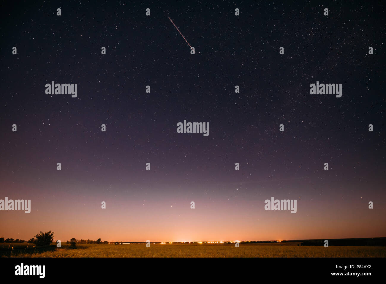 Nuit Naturel Ciel étoilé Au Dessus Dété à Lextérieur Du