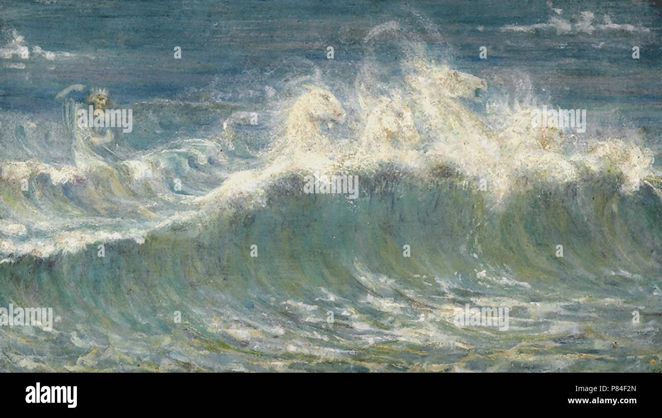 Walter Crane - Chevaux de Neptune Banque D'Images